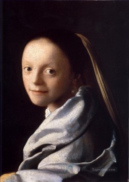 Johannes Vermeer Painting - Estudio de una joven barroca Johannes Vermeer